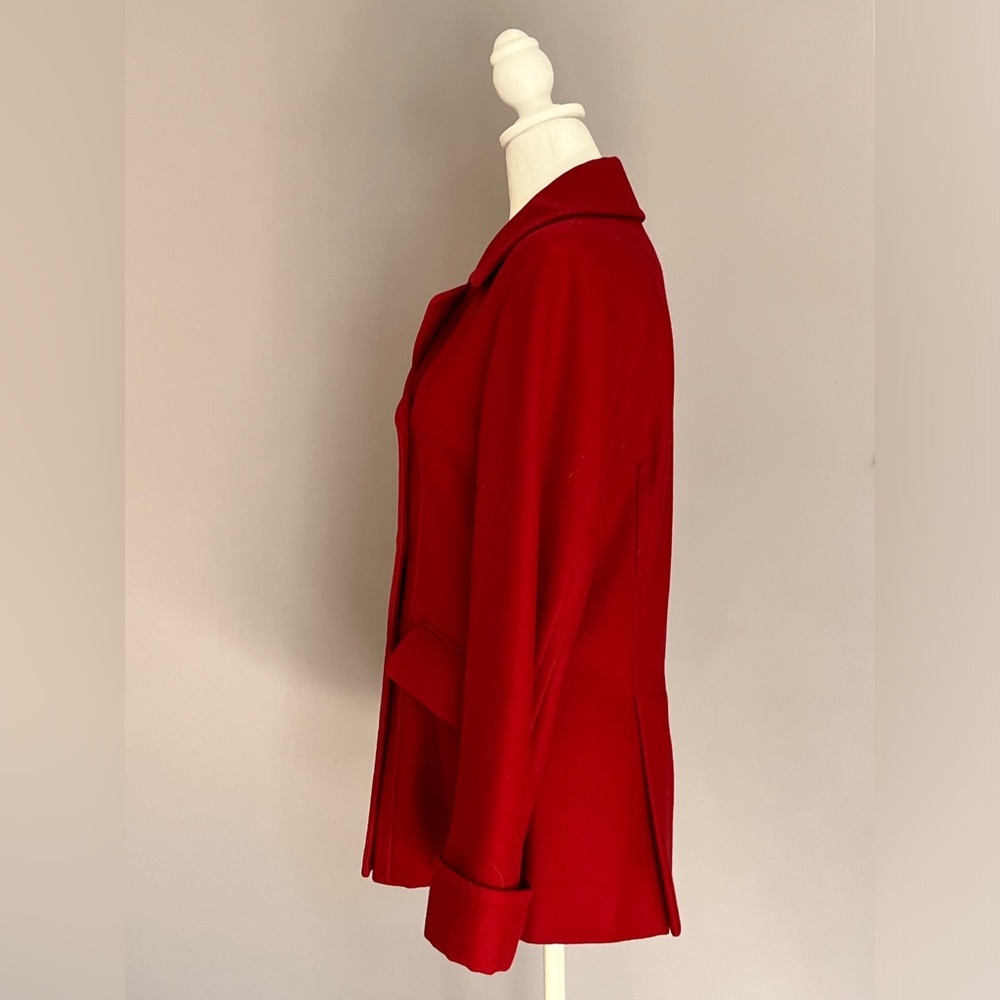 ❌SOLD❌Vintage Red Wool Double Breasted Peacoat Jacket Women’s Size Medium Coat - Picture 4 of 11